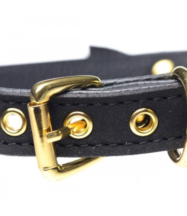 XR Brands Golden Kitty Collar Met Kattenbelletje - Zwart/Goud