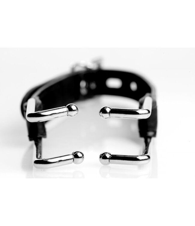 XR Brands Metalen Mondspreider Met Kunstleren Band