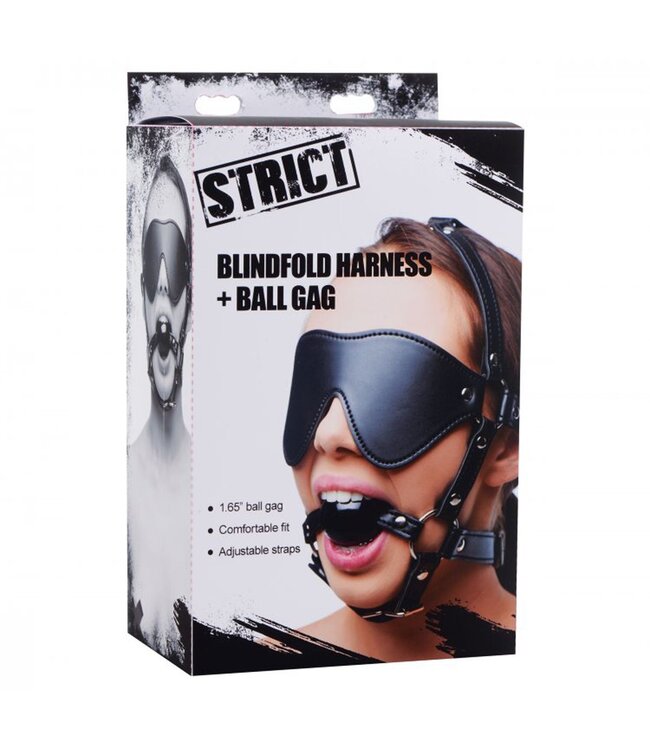 XR Brands STRICT - Kunstleren Masker Met Ball Gag