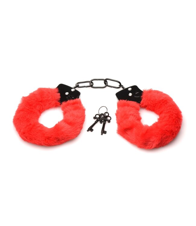XR Brands XR Brands - Cuffed In Fur Handboeien - Rood