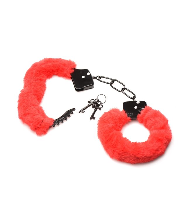 XR Brands XR Brands - Cuffed In Fur Handboeien - Rood