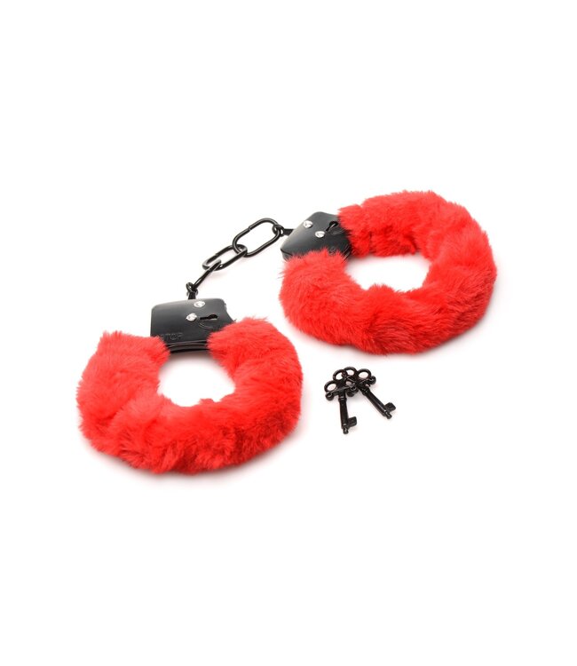 XR Brands XR Brands - Cuffed In Fur Handboeien - Rood