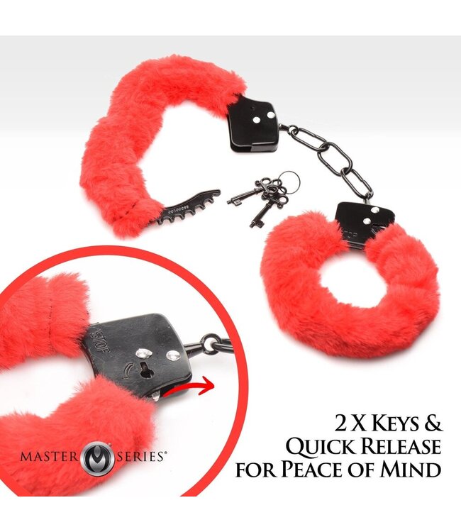 XR Brands XR Brands - Cuffed In Fur Handboeien - Rood