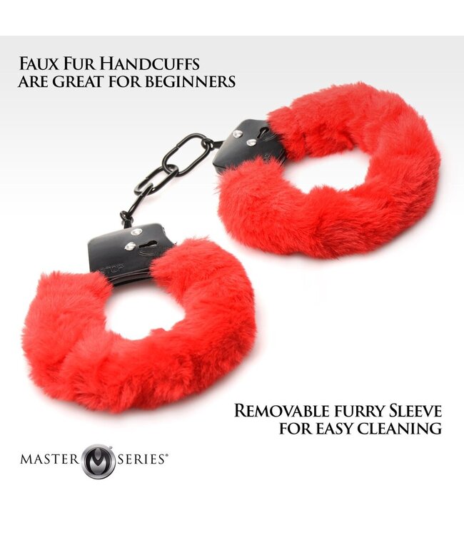 XR Brands XR Brands - Cuffed In Fur Handboeien - Rood