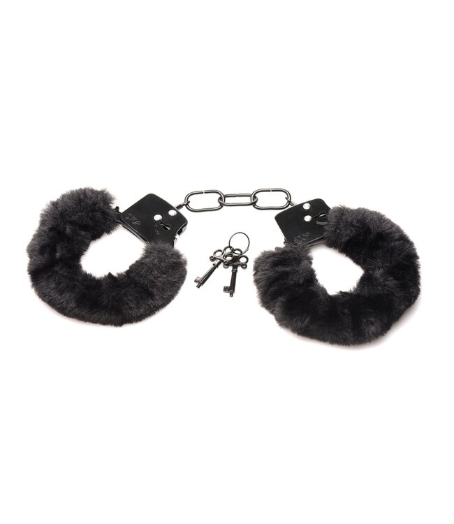 XR Brands XR Brands - Cuffed In Fur Handboeien - Zwart