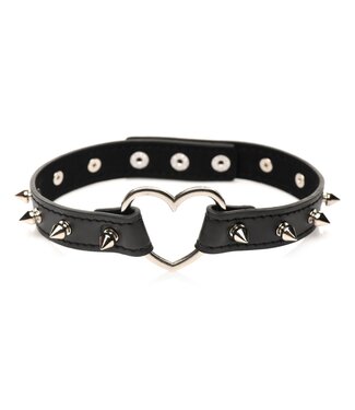 XR Brands XR Brands - Spiked Heart Choker - Zwart