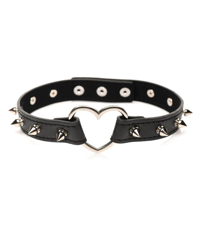 XR Brands XR Brands - Spiked Heart Choker - Zwart