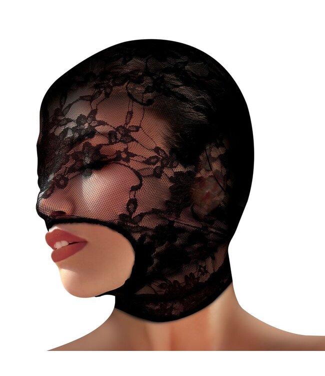 XR Brands Lace Seduction Bondage Masker - Zwart