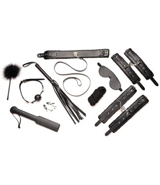 XR Brands Hook Up 10-delige Pluche Bondage Set - Zwart