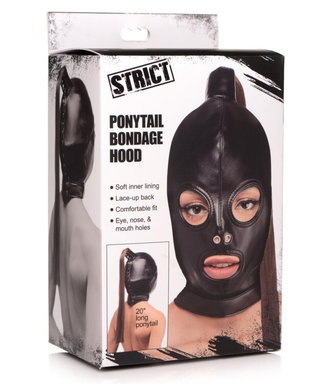 XR Brands Bondage Hoofd Masker Met Paardenstaart