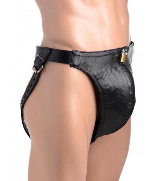 XR Brands Spiked Leather Kuisheidsgordel Met Spikes