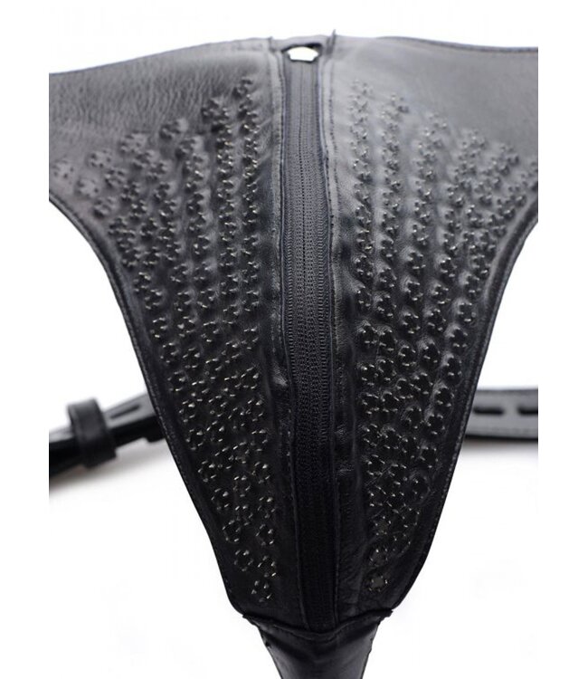 XR Brands Spiked Leather Kuisheidsgordel Met Spikes