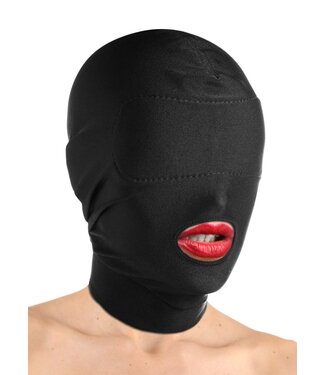 XR Brands XR Brands - Open Mond Masker Met Gewatteerd Oogmasker - Zwart