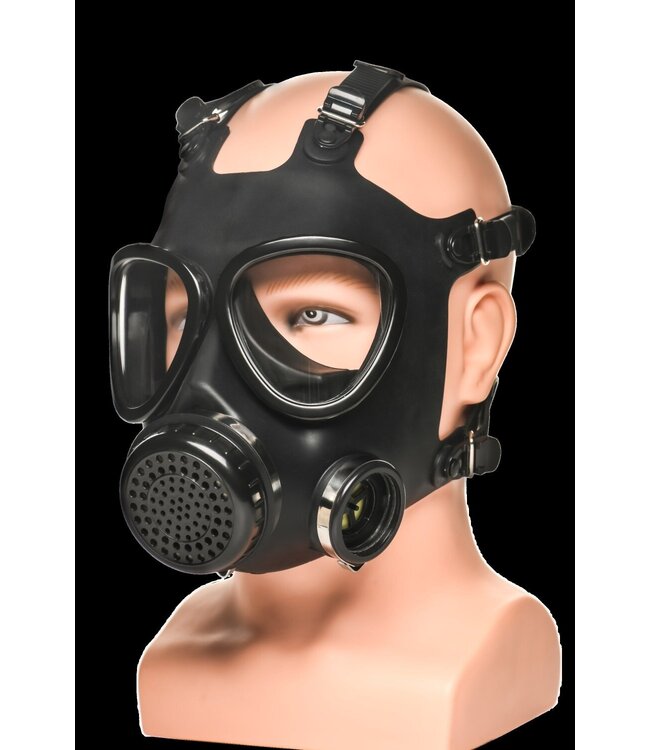 XR Brands XR Brands - Inhaler Gas Masker Met Fles - Zwart & Wit