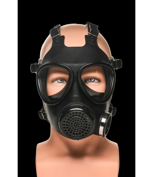 XR Brands XR Brands - Inhaler Gas Masker Met Fles - Zwart & Wit