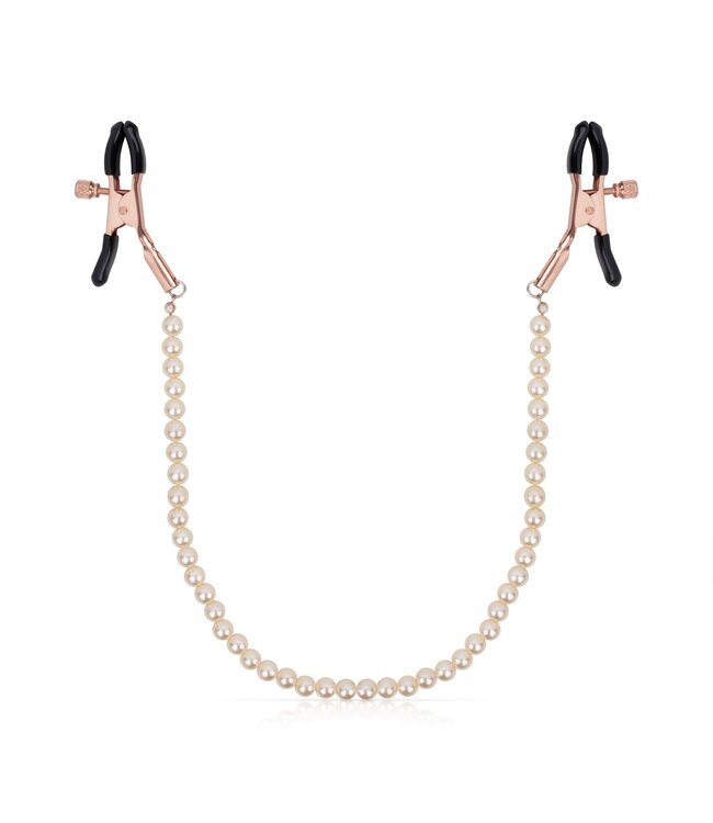 Rosy Gold Rosy Gold - Tepelklemmen met parelketting - Verstelbaar Design