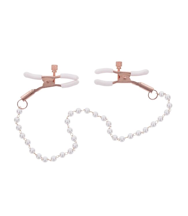 Sportsheets Sportsheets – Peaches ‘n CreaMe Pearl Nipple Clamps – Crème