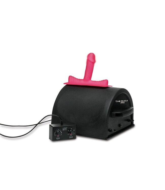 XR Brands LOVE BOTZ - 50X Saddle Pro Sex Machine met 4 Opzetstukken - Zwart