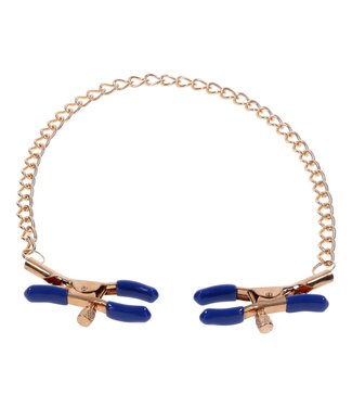 Sportsheets Cougar Tepelklemmen met Ketting - Goud