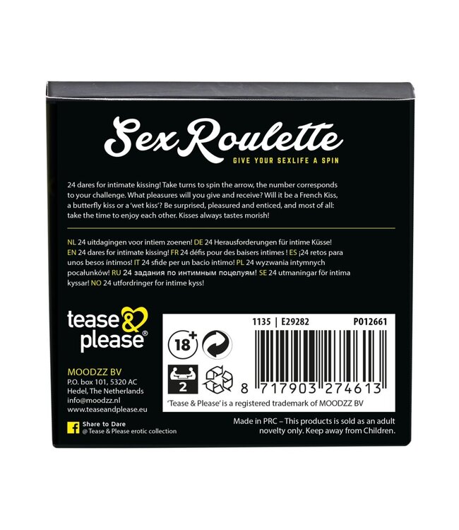 Tease & Please Sex Roulette Kiss (NL-DE-EN-FR-ES-IT-PL-RU-SE-NO)