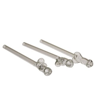 Out of the Blue Glazen Penisrietje met Reinigingsborstel Willy - 4 stuks