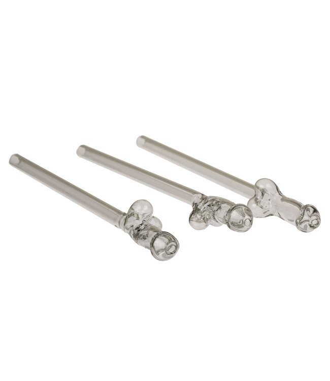 Out of the Blue Glazen Penisrietje met Reinigingsborstel Willy - 4 stuks