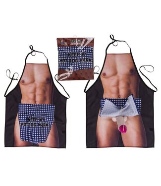 Out of the Blue Keukenschort - Mannelijk lichaam met verrassende penis