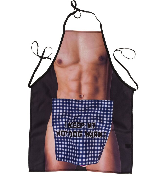 Out of the Blue Keukenschort - Mannelijk lichaam met verrassende penis