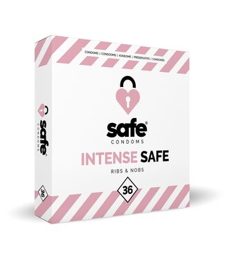 Safe SAFE - Condooms - Ribbels & Noppen - 36 stuks