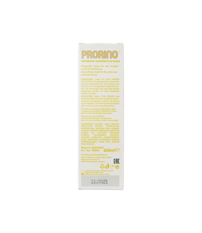 HOT HOT - PRORINO Sensitive Anal Comfort Cream - 100 ml