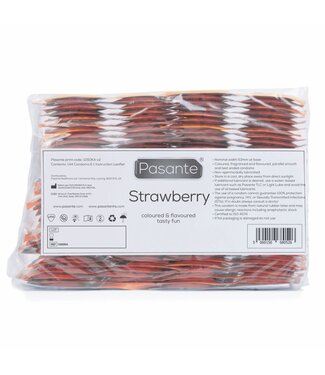 Pasante Pasante Aardbei Smaak Condooms - 144 stuks