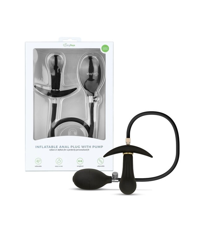 Easytoys Anal Collection Anal Collection - Opblaasbare Buttplug met Pomp 8 cm - Zwart