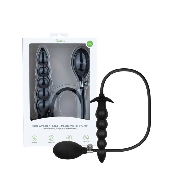 Easytoys Anal Collection Anal Collection - Opblaasbare Dildo met Pomp 20 cm - Zwart