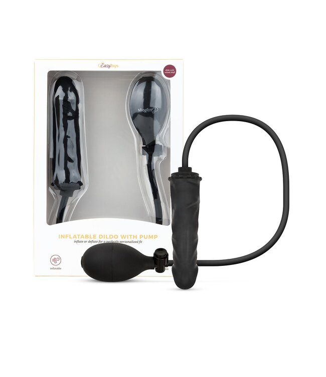 Easytoys Anal Collection Anal Collection - Opblaasbare Dildo met Pomp 14,5 cm - Zwart