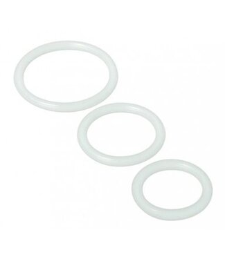 XR Brands Trinity Vibes - Siliconen cockringen - Transparant