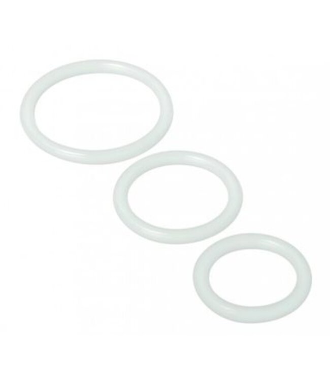 XR Brands Trinity Vibes - Siliconen cockringen - Transparant