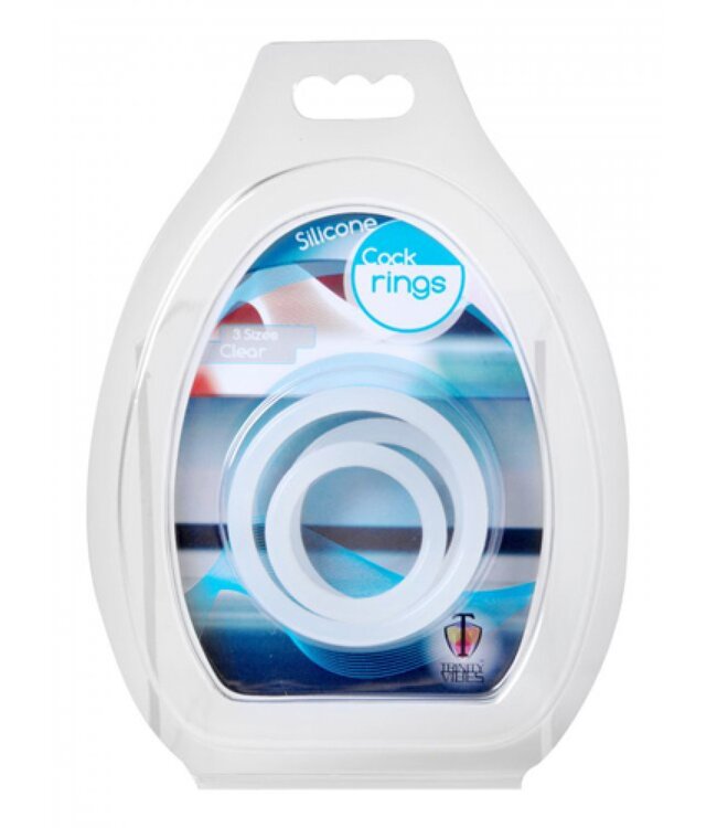 XR Brands Trinity Vibes - Siliconen cockringen - Transparant