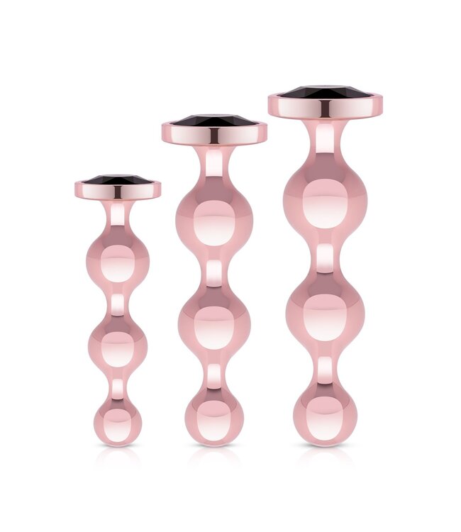Rosy Gold Rosy Gold - Metalen Buttplugset 3 stuks - Roségoud
