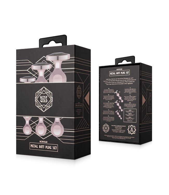Rosy Gold Rosy Gold - Metalen Buttplugset 3 stuks - Roségoud