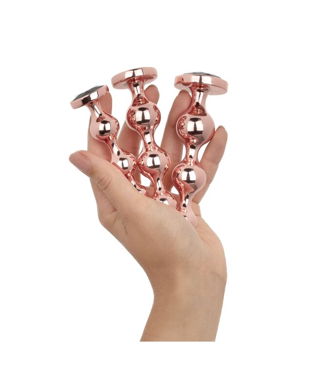 Rosy Gold Rosy Gold - Metalen Buttplugset 3 stuks - Roségoud