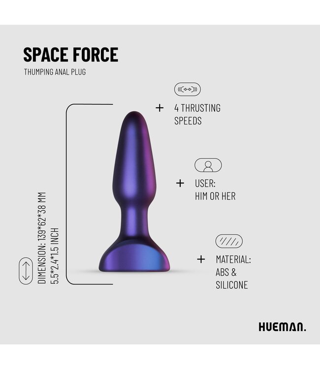 Hueman Hueman - Space Force Vibrerende en Stotende Buttplug