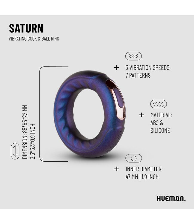 Hueman Hueman - Saturn Vibrerende Cock/Ball Ring