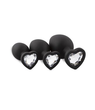 Easytoys Anal Collection Siliconen Buttplug Set Met Diamantjes - Hart