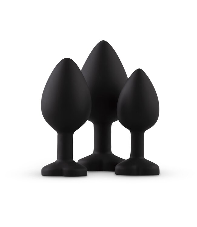 Easytoys Anal Collection Siliconen Buttplug Set Met Diamantjes - Hart