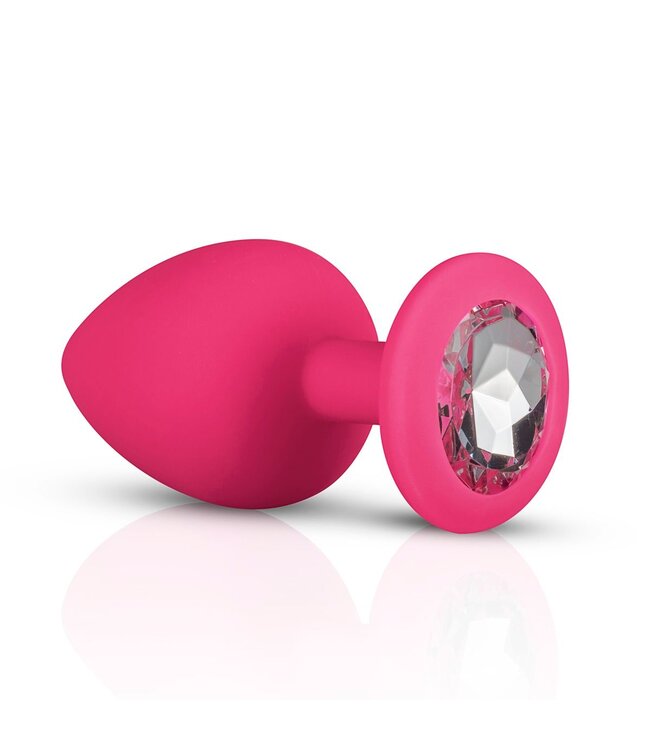 Easytoys Anal Collection Siliconen Buttplug Met Diamant - Roze