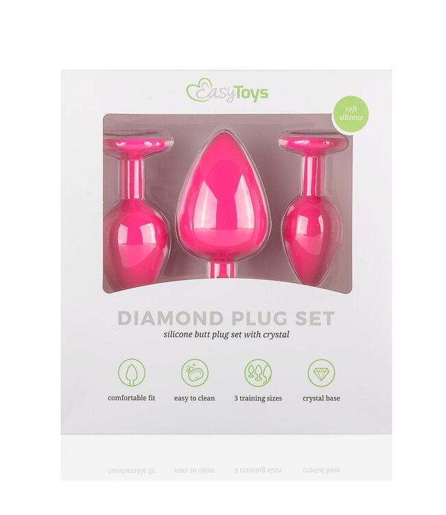 Easytoys Anal Collection Siliconen Buttplug Met Diamant - Roze