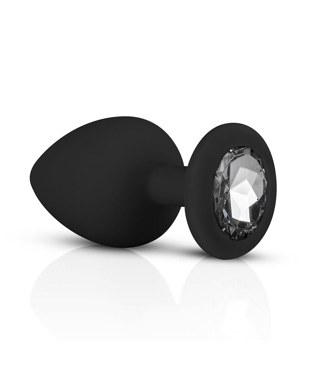 Easytoys Anal Collection Siliconen Buttplug Met Diamant - Zwart