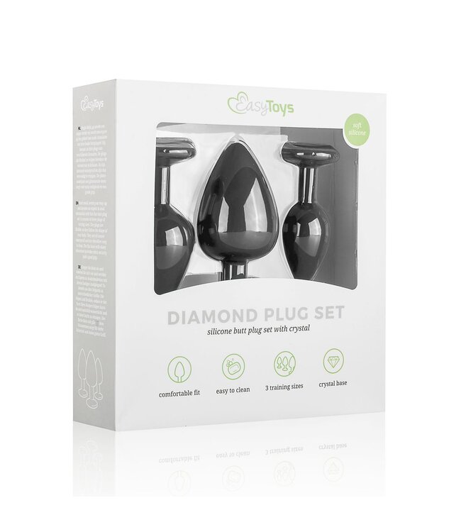 Easytoys Anal Collection Siliconen Buttplug Met Diamant - Zwart