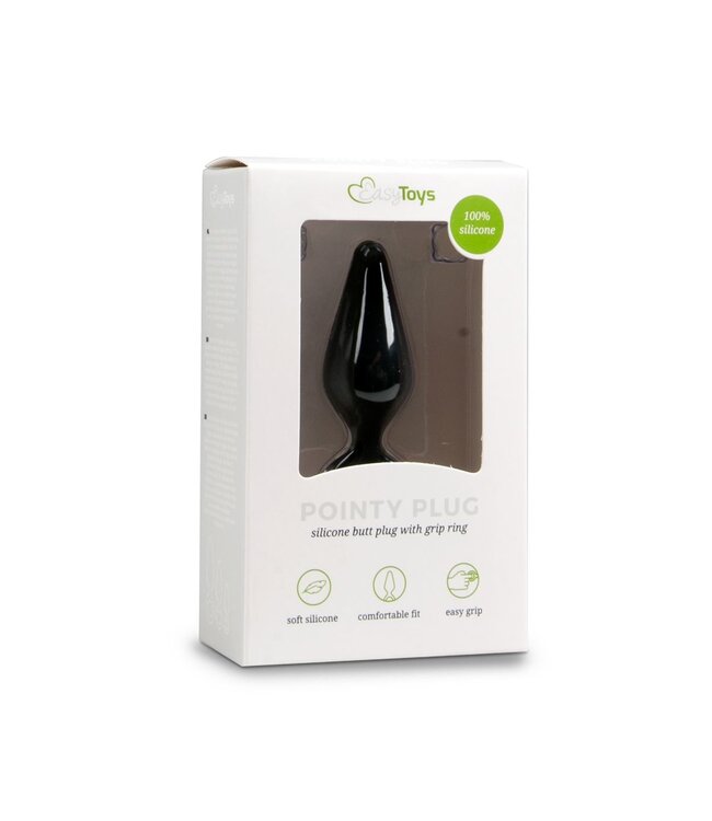 Easytoys Anal Collection Zwarte buttplug met trekring - medium