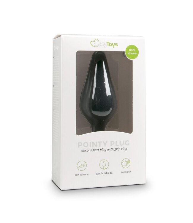 Easytoys Anal Collection Zwarte buttplug met trekring - small